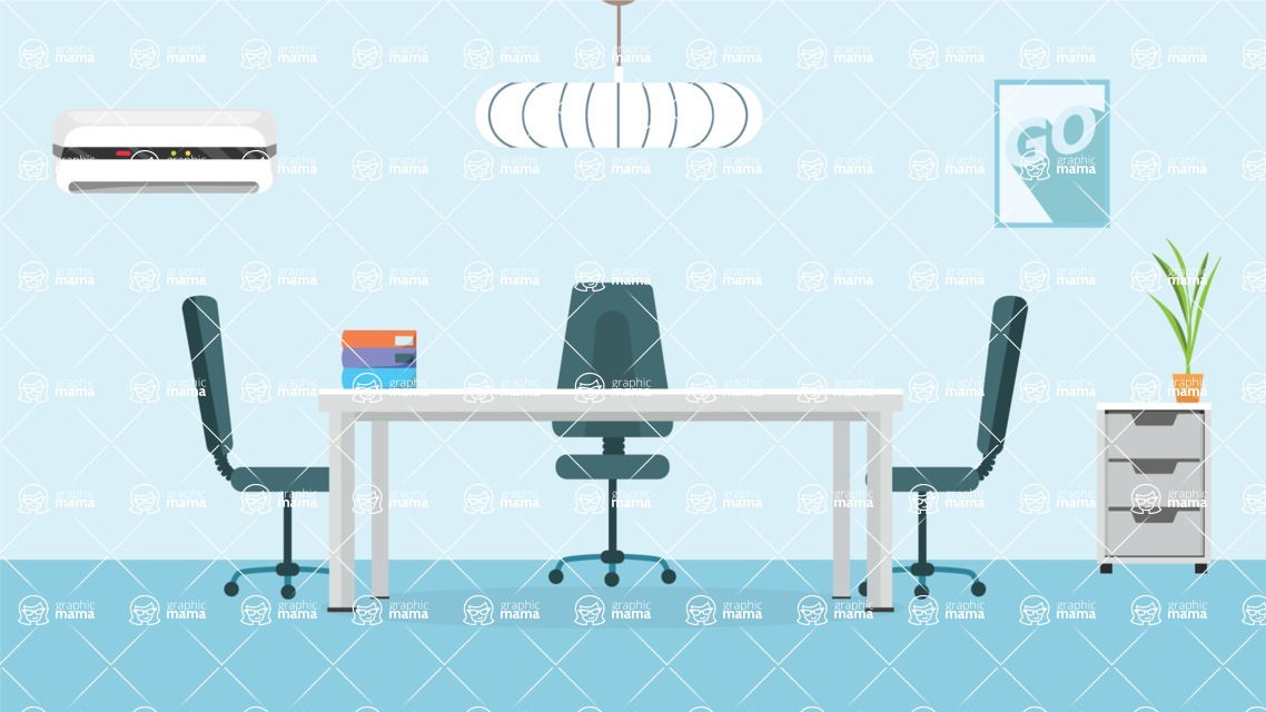 Room Backgrounds Vector Collection - Meeting Room Interior Vector Background